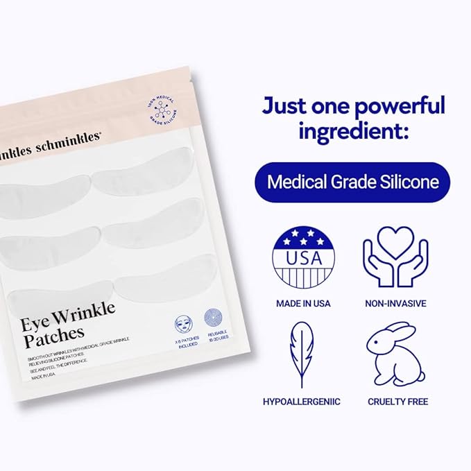 Wrinkles Schminkles Silicone Anti-Wrinkle Patch Bundle – Forehead Wrinkle Patches & Under Eye Patches – Reusable, Non-Invasive Pads for Fine Lines, Puffiness & Dark Circles