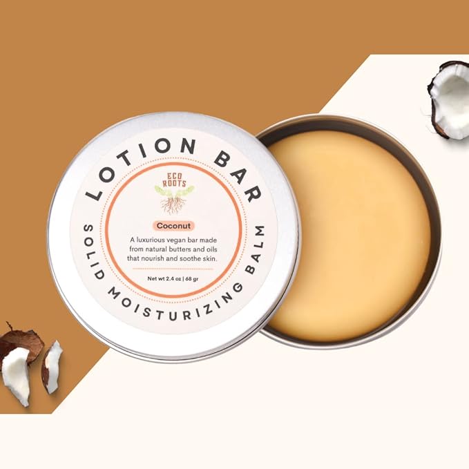 ECO ROOTS Lotion Bar | Waterless Lotion Bar | Solid Lotion | Natural Ingredients | Moisturizer Bar | Lotion Balm | coconut