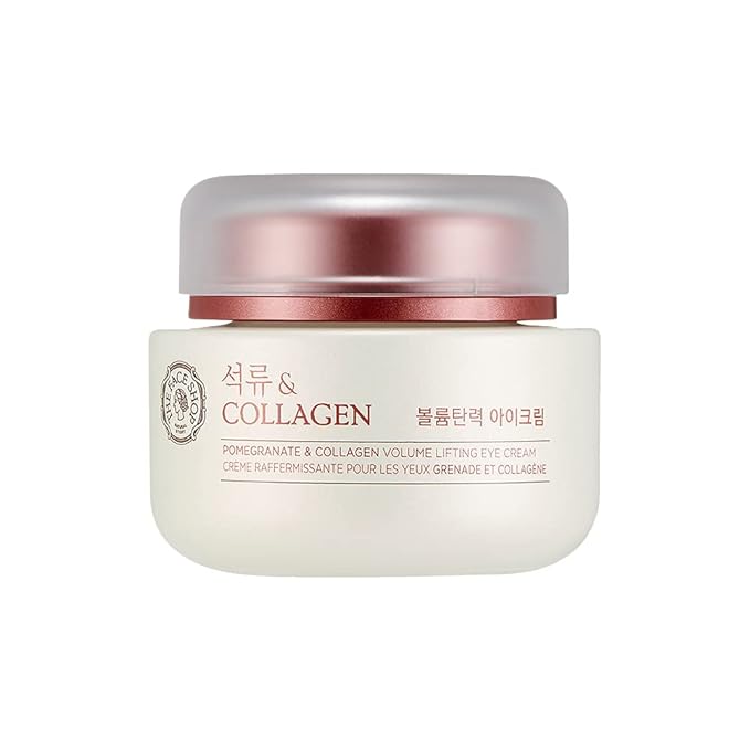 The Face Shop Pomegranate & Collagen Volume Lifting Eye Cream | Ultra-Light Eye Cream for Eye Skin Lifting, Firming & Brightening | Reduce Dark Circles | Deep Hydrating Under Eye Area, 1.69 Fl Oz