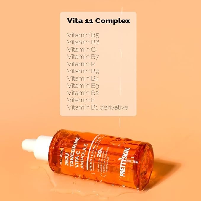 Jeju Tangerine Vitamin C Ampoule 1.75 fl oz. | 11 Vitamin Complex + Panthenol + Niacinamide + Adenosine | Hydrating & Soothing Korean Facial Serum for Sensitive Skin