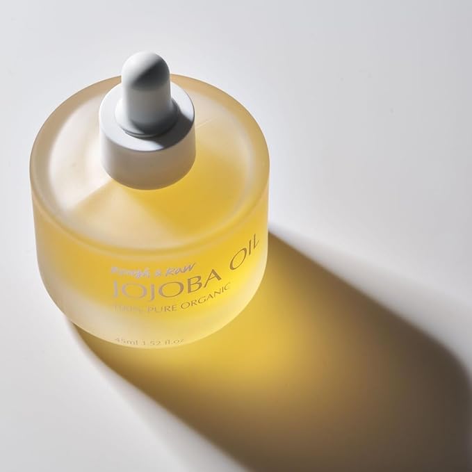 ROUGH & RAW, USDA Organic Cold-Pressed 100% Pure Golden Organic Jojoba Oil from Israel, made in Korea 1.52 fl.oz