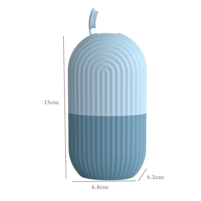 Ice Face Roller, Reusable Silicone Mold Face Massage Eye Facial Beauty Skin Care Tools Apply Ice for Shrink Pores Anti Wrinkle Reduce Puffiness Improve Skin Elasticity, Striped, Light Blue