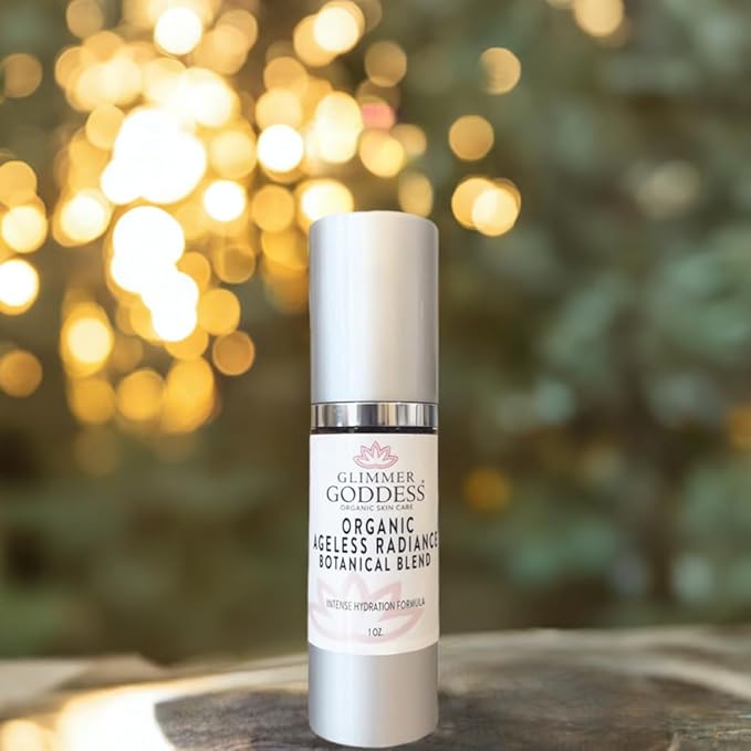 Glimmer Goddess Ageless Radiance Organic Skin Serum - Botanical Blend, Jamaican Black Castor Oil, Black Cumin Seed Oil, Rosehip Seed Oil, for Skin Health, Anti-Aging, Even Toning 1 oz