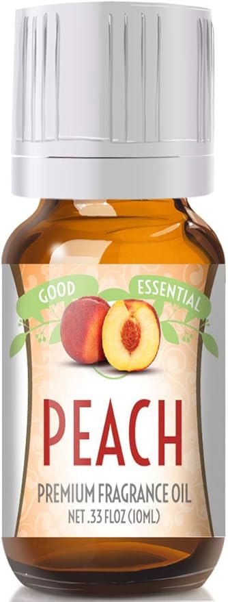 Good Essential – Professional Peach Fragrance Oil 10ml for Diffuser, Candles, Soaps, Lotions, Perfume 0.33 fl oz