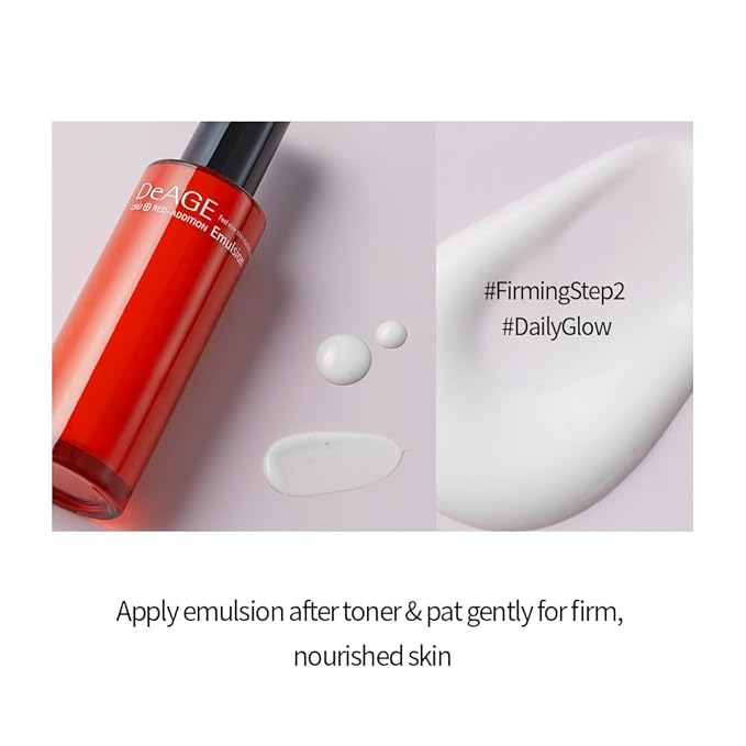 CHARMZONE DeAge Red Addition (New Version) Korean Skincare Set – Anti-Aging Toner & Emulsion Duo (100ml / 3.38 fl.oz Each) with Red Wine, Pomegranate & Tomato for Hydration, Firming & Radiance