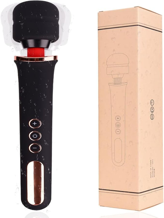 Cordless Relaxation Massager - 10 Powerful Speeds and 20 Patterns - Magic Stress Away for Muscle Aches and Sports Recovery-Rechargeable - Gift for Women her-Black