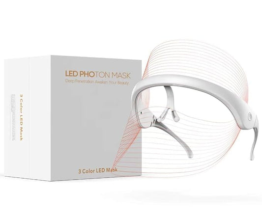 LED Face Mask Light Therapy Facial Photon Beauty Device with USB Cable 3 Colors LED Skin Care Treatment Mask for Facial Rejuvenation, Anti-Aging
