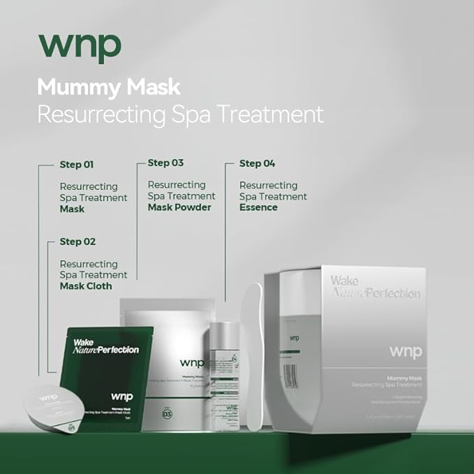 Facial Mummy Mask SPA Deep Hydration,Elasticity & Anti-Aging with 3 Types of Collagen,Self-Heating in 15 Mins,3D Lifting & Firming, Home Skincare for Tight,Youthful,Glowing Skin
