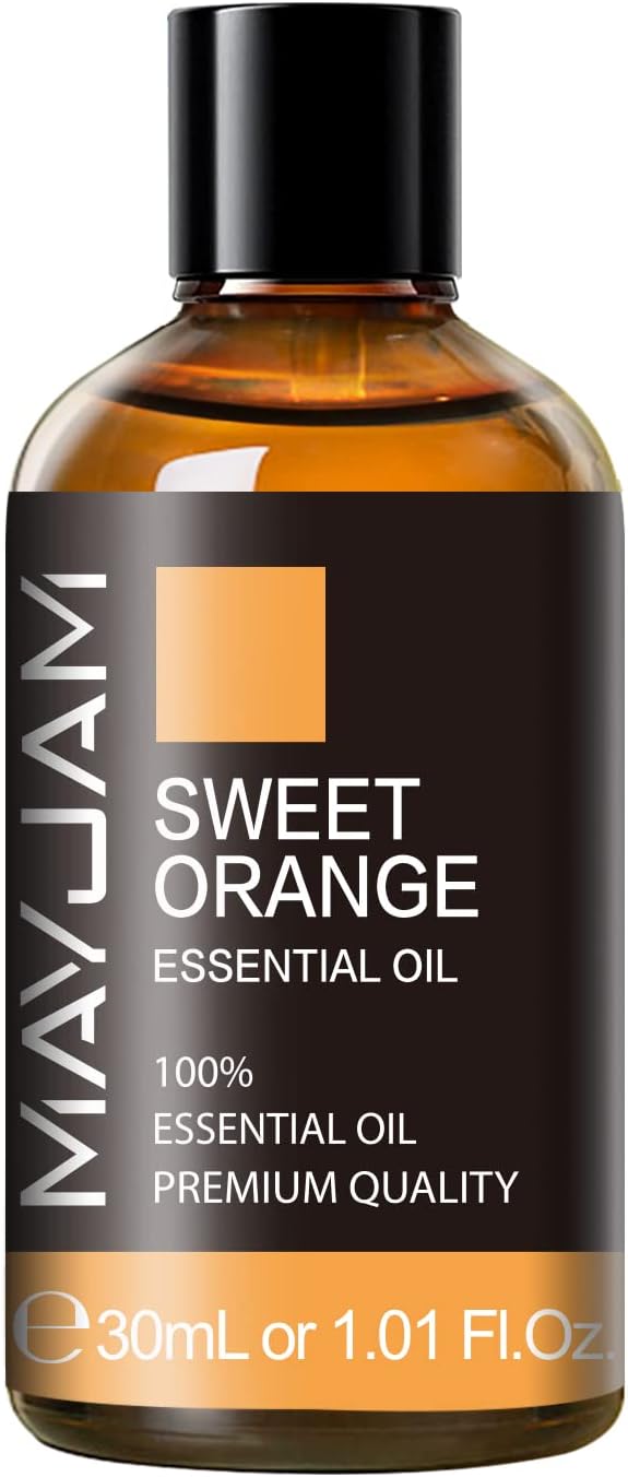 Sweet Orange Essential Oil 30ML/ 1.01FL.OZ, MAYJAM Pure Aromatherapy Sweet Orange Oil for Massage, Diffuser, Soap Making, Long Lasting Scents