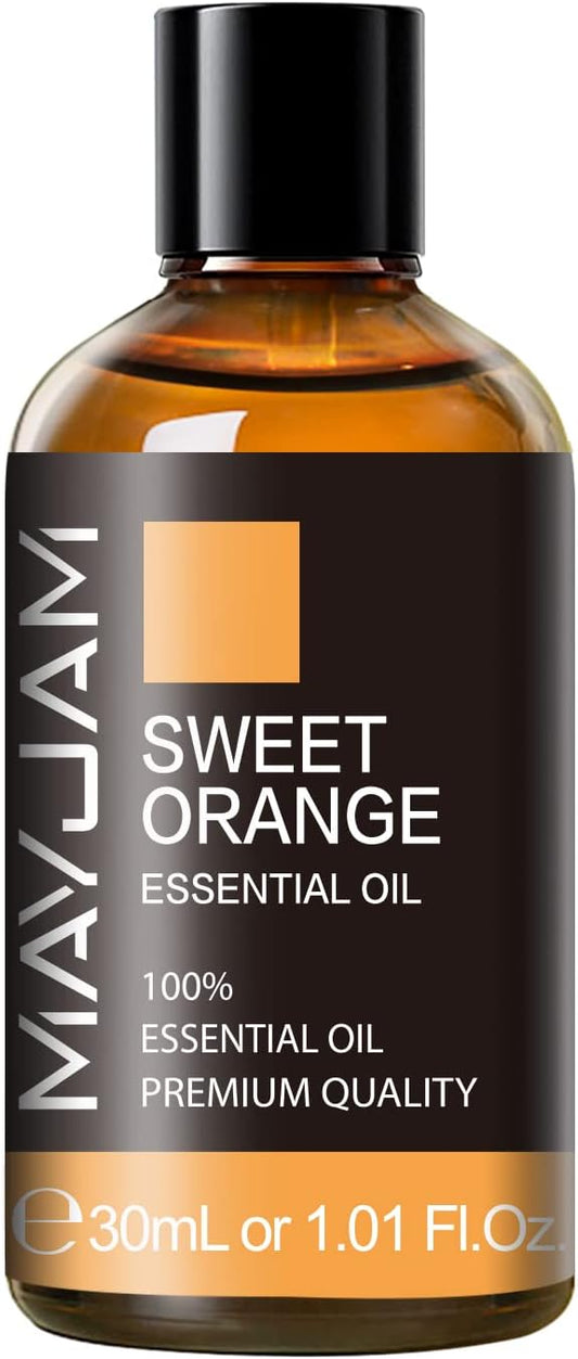 Sweet Orange Essential Oil 30ML/ 1.01FL.OZ, MAYJAM Pure Aromatherapy Sweet Orange Oil for Massage, Diffuser, Soap Making, Long Lasting Scents