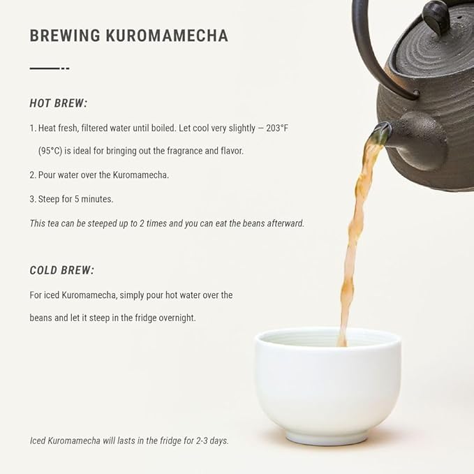 Senbird Organic Kuromamecha - Japanese Black Soybean Tea - From Hokkaido, Japan - Loose Leaf Kuromame Tea in Airtight Tea Tin (5.3oz/150g)