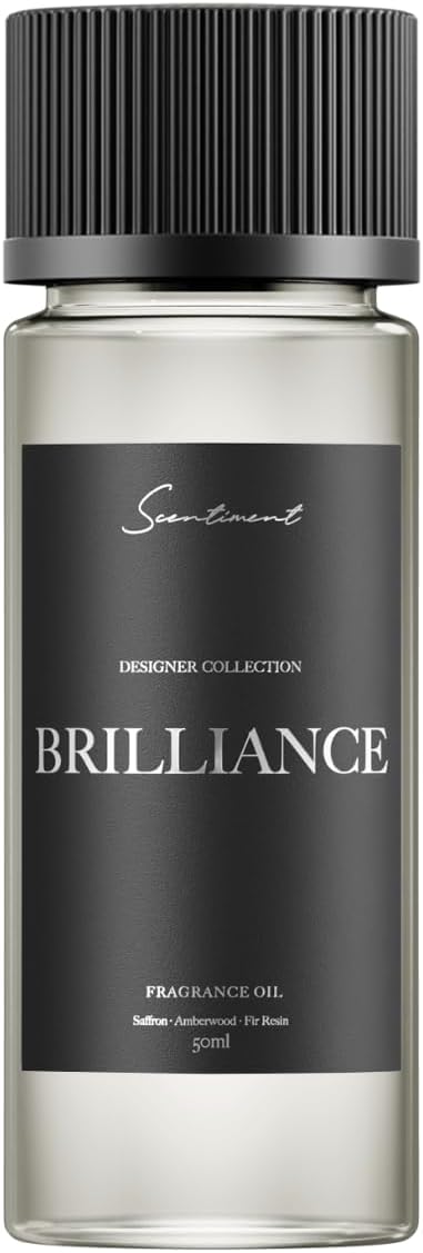 Brilliance Designer Collection Diffuser Oils | Aromatherapy Home Fragrance | Luxurious Scent with Notes of Saffron, Amberwood, Fir Resin (50 mL)