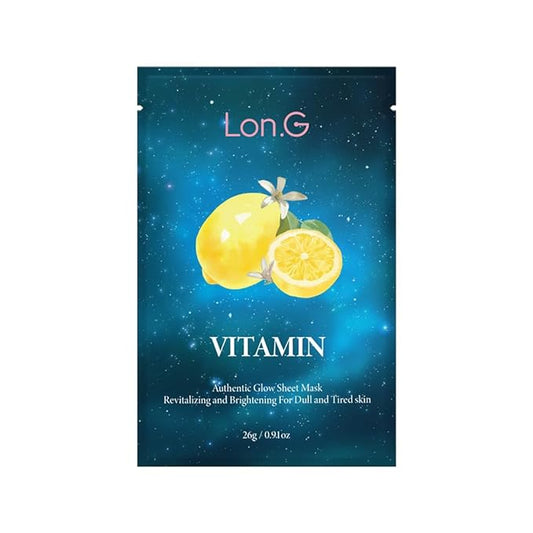 Vitamin C and Niacinamide Authentic Glow Sheet Mask - even skin tone, helps reduce hyperpigmentation and blemish care, glass skin, instant glow, non irritating, Korean skincare, 10 sheets/0.7 oz