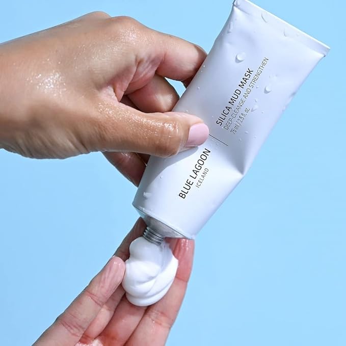 Blue Lagoon Silica Mud Mask, Purifying Facial Mask to Calm Redness & Soothe Skin, Even Complexion and Boost Radiance While Minimizing Oil, Pores and Breakouts, 2.5 oz