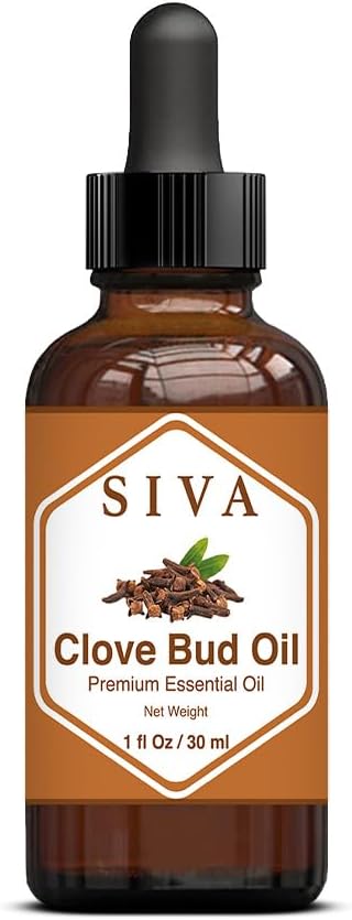 SIVA Clove Bud Essential Oil - 1 Fl Oz – Natural Clove Bud Oil - for Diffuser, Face, Skin Care, Aromatherapy, Hair Care, Scalp and Body Massage - with Dropper