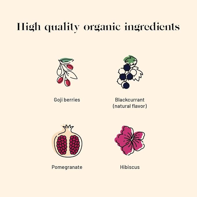 Kusmi Tea - AquaFrutti - Organic Blend of Hibiscus, Pomegranate, Apple, Blackcurrant & Goji Berries - Caffeine Free Tea - Enjoy Hot or Iced - Loose Leaf Tea - Tin Box of 3.5 oz for about 50 cups