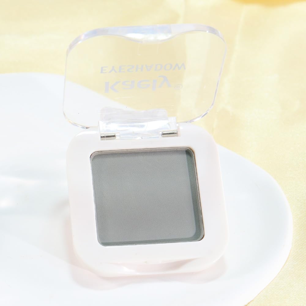 Buildable Matte Eyeshadow Makeup Palette Single - Smoky Gray Shades | Creamy Pressed Powder for Easy Blending | Mini Travel Palette for Women | Everyday Natural Eye Makeup