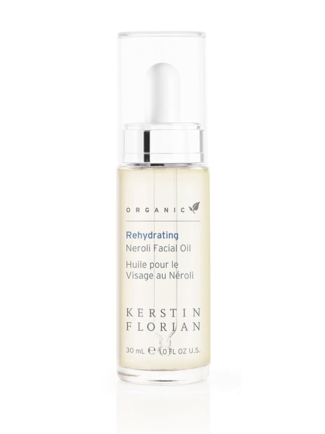 Kerstin Florian Organic Rehydrating Neroli Facial Oil | Anti Aging Moisturizer with Jojoba and Argan Oils | Facial Serum for All Skin Types (1 fl oz)