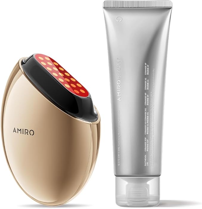 AMIRO S1 Skincare Facial Device, Stamp-Style Elasticity Boosting Tool Bundle with Preparation Gel 70ml