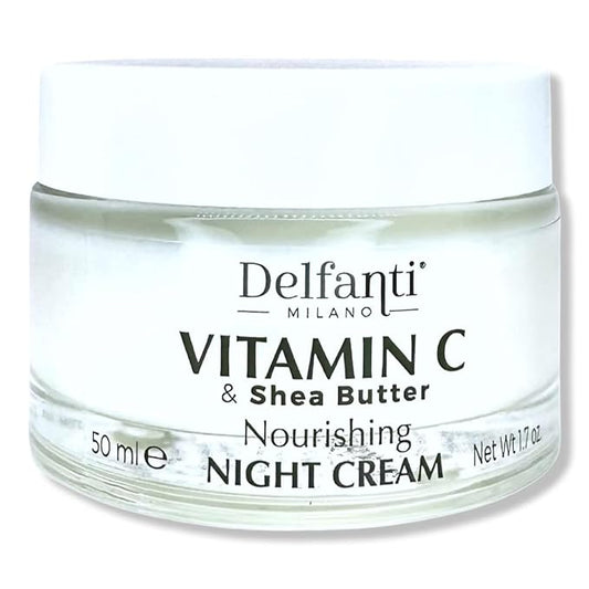 Delfanti-Milano • VITAMIN C & SHEA BUTTER • Nourishing Night Cream • Face and Neck Moisturizer • Made in Italy