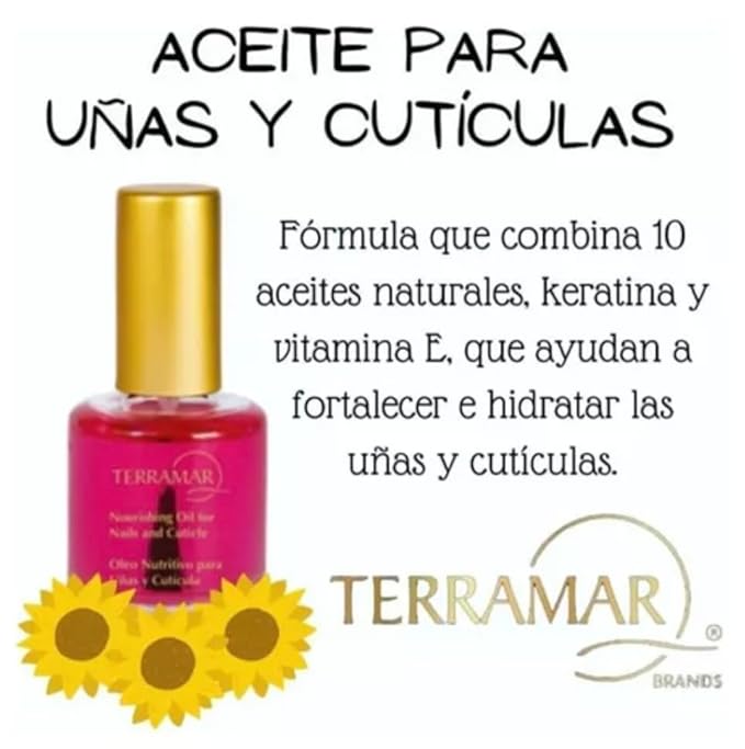 Terramar Cuticle and Nail oil - Nourishing Oil - Hydrates, Strengthens & Softens Cuticles with Vitamin E & Natural Oils - Promotes Healthy Nail Growth