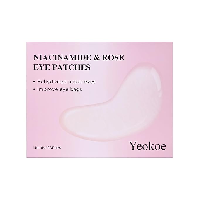 Under Eye Patches for Dark Circles,Puffy Eyes,20 Pairs Face Masks SkinCare With Niacinamide and Rose for Rehydrated