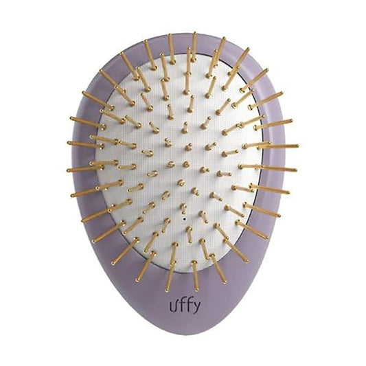 Uffy Acubrusher – 24K Gold-Plated Gua Sha Hair Brush | Ergonomic Scalp Massager for Dandruff & Hair Growth | For All Hair Types | Ideal Gift for Mom in Violet Purple