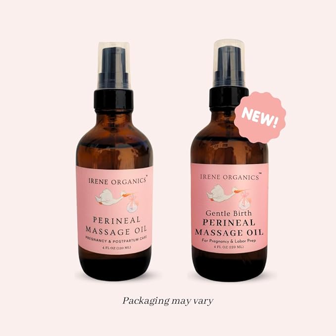 Organic Perineal Massage Oil Spray by Irene Organics for Pregnancy and Postpartum - Prevention for Perineum Tearing, All Natural, Pregnancy Third Trimester Must Haves for Childbirth