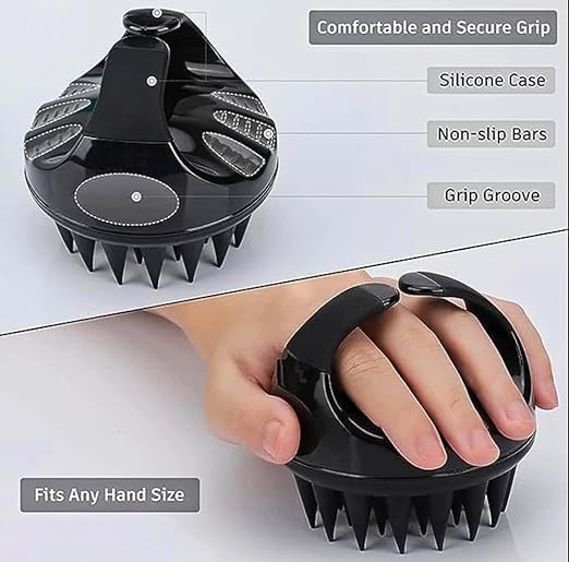 Scalp Massager Shampoo Brush 2 pcs, Soft Silicone Bristles to Remove Dandruff, Waterproof Hair Scrubber for Both Wet Dry Hair, Suitable for Men & Women (Multicolour)