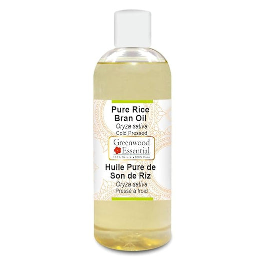 Pure Rice Bran Oil (Oryza Sativa) Cold Pressed 200ml (6.76 oz)
