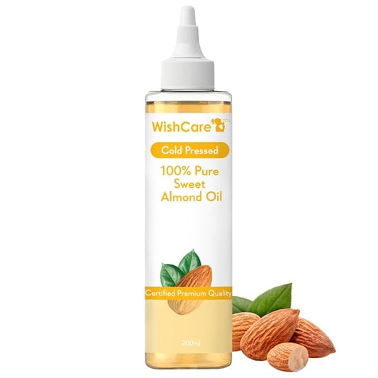 Pure Cold Pressed Sweet Almond Oil for Hair and Skin, 200ml