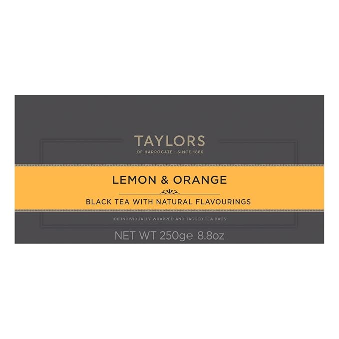 Taylors of Harrogate Lemon & Orange Black Tea, 100 Count