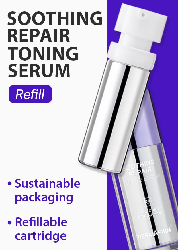 [Refill] DERMAFIRM Soothing Repair Toning Serum R4 - Niacinamide & Peptide Face Serum for All Skin Types - Calming, Moisturizing & Correcting - Paraben-Free, Cruelty-Free, 1.01 fl oz