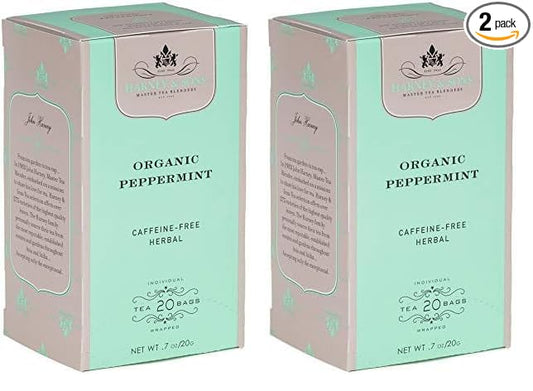 Harney & Sons Premium Organic Herbal Tea, Peppermint, 20 Count (Pack of 2)