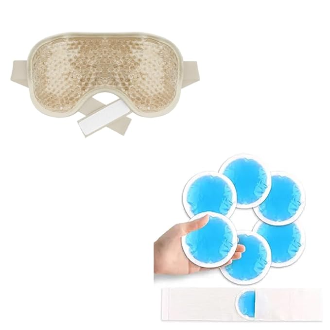 NEWGO Bundle of Cold Gel Eye Mask and Round Ice Pack