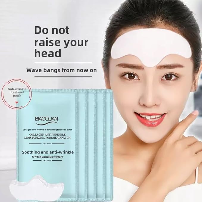 Forehead Wrinkle Patches Overnight 10 pcs with Collagen, Vitamin, Anti Wrinkle Patches, Forehead Wrinkles Beauty Treatment,Smile Line Patches