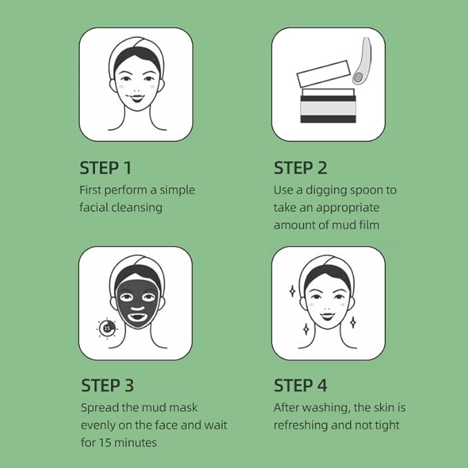 Organic Green Tea Clay Mud Mask - Soothing & Deep Cleansing Skincare, Hydrates & Brightens, Travel Size 2.8 oz