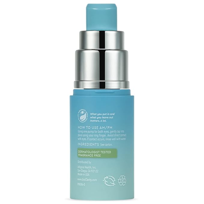 BioClarity Eye Will Chill De-Puff & Defy Eye Gel | 100% Vegan, Cruelty-Free | Contains Niacinamide, Vitamins, B3, C, K | Help Fight Fine Lines and Wrinkles. Reduce Puffiness - .5 fl oz.