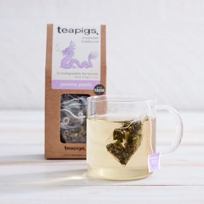 Teapigs Jasmine Pearls Tea Bags Made with Whole Leaves(1 Pack of 50 Tea Bags)