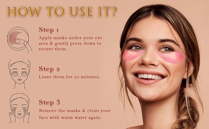 Under Eye Patches - 5 in 1 Under Eye Mask Hyaluronic Acid & Collagen,Under Eye Face Mask,Dark Circles and Puffy Eyes, Undereye Bags,Beauty & Personal Care products (Rose Scented 60 Pcs)