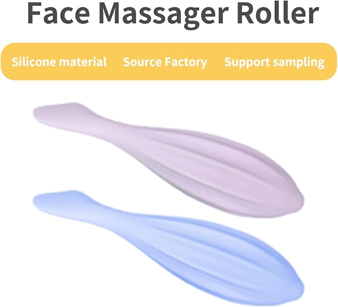 Face Beauty Roller - Skin Care Massager for Face, Eye, Neck, Body - Relaxing Fine Line Relief - Green Silicone