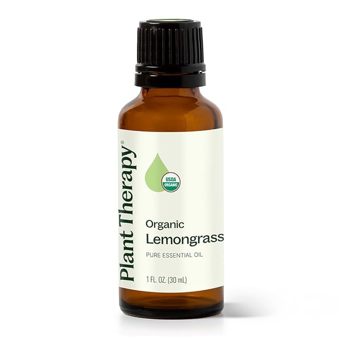Plant Therapy Organic Lemongrass Essential Oil 100% Pure, USDA Certified Organic, Undiluted, Natural Aromatherapy, Therapeutic Grade 30 mL (1 oz)