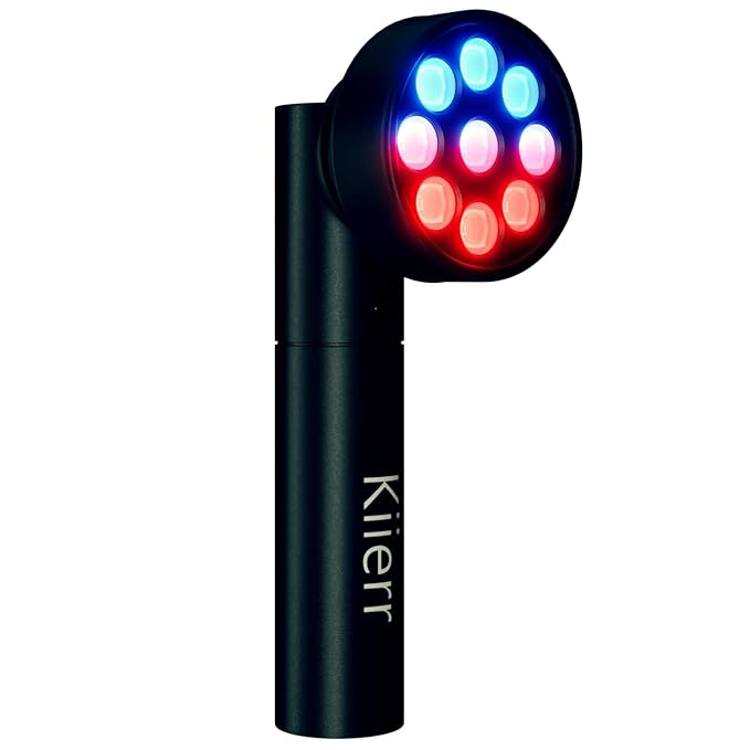 Red & Blue Light Therapy for Face and Neck, Beauty Wand with Dual Light and Infared Modes