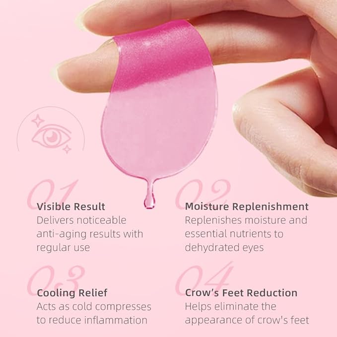 BIODREL- Under Eye Patches (20 Pairs) for Dark Circles, Puffy Eyes, Wrinkles, Eye Bags Treatment - Collagen Mask for Men & Women with Retinol, Vitamin C - Cooling Eye Gel Pads - Puffiness Care Masks