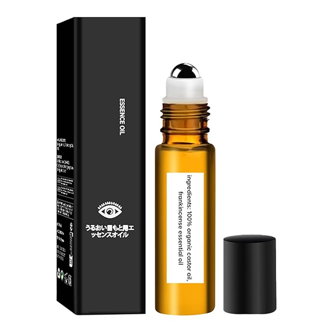 SWANNA 1PCS Eye Essence Oil Roller Ball Applicator, Castor Oil Frankincense Rollerball, Rollerball Castor Oil for Eyes,Dark Circles, Reduce Swelling and Fine Lines