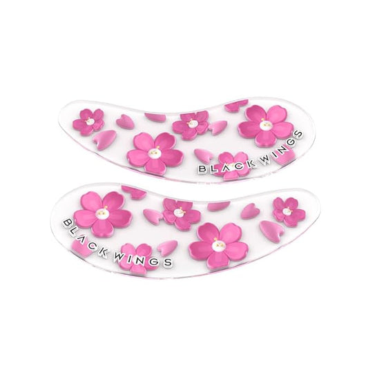 Black Wings 6 Pairs Silicone Eye Patches with Self-Adhesive Design - Cute Bear & Rabbit Inspired Eye Care Patches (cherry blossom 6 pairs)