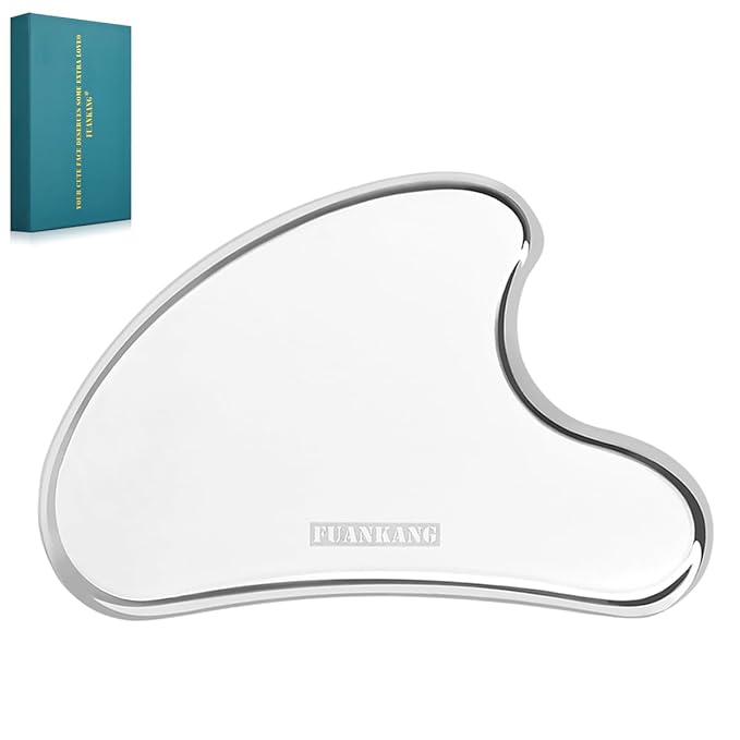 Gua Sha Facial Tools with Travel Pouch Stainless Steel Scraping Massage Tool for Face