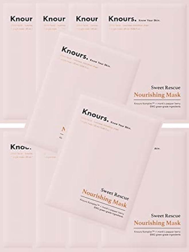 Knours. Nourishing & Hydrating Mask, Rose Water Toning Rejuvenating Facial Nourishing Clean Beauty (10 Count)