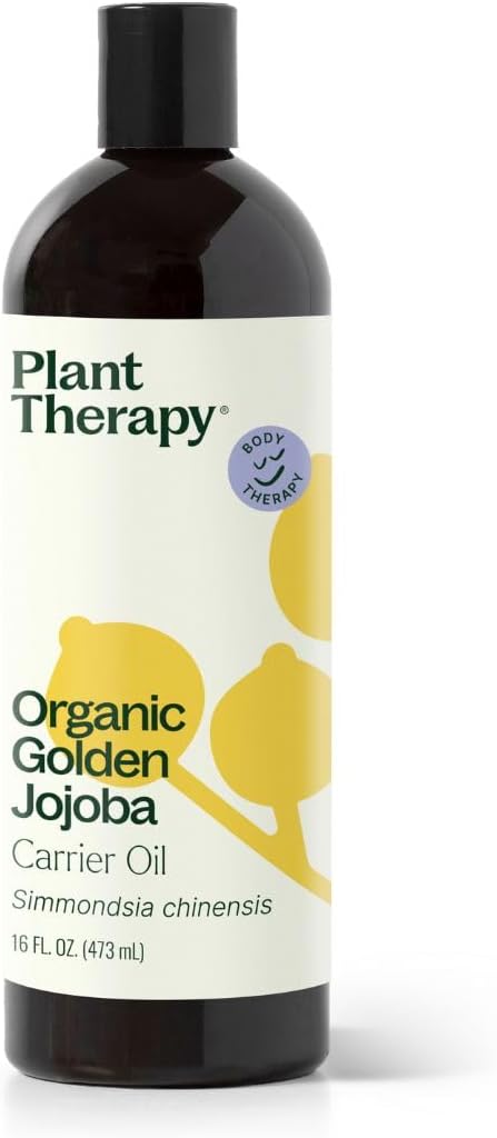 Plant Therapy Organic Jojoba Golden Carrier Oil 16 oz Base Oil for Aromatherapy, Essential Oil or Massage use