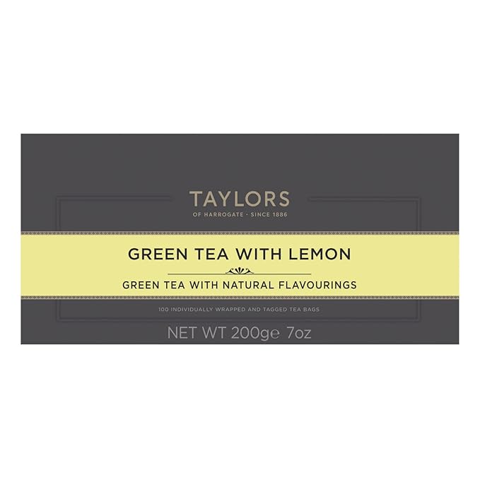 Taylors of Harrogate Green Tea with Lemon, 100 Count (Pack of 1)